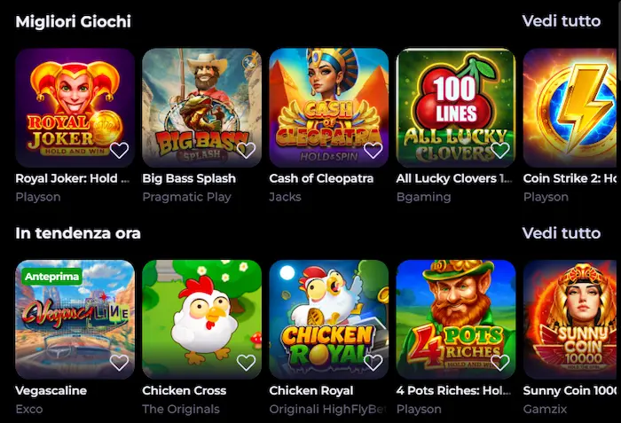 HighFly Casino Italia games