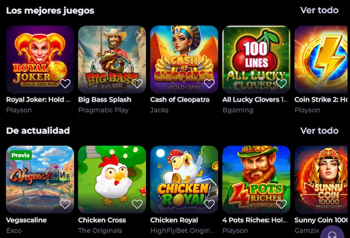 HighFly Casino España games